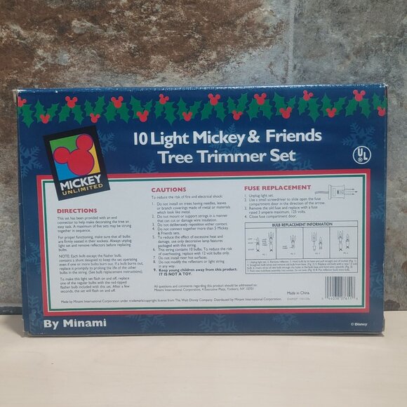 10 Light Mickey & Friends Tree Trimmer Set Minami Christmas String Lights - Picture 2 of 14